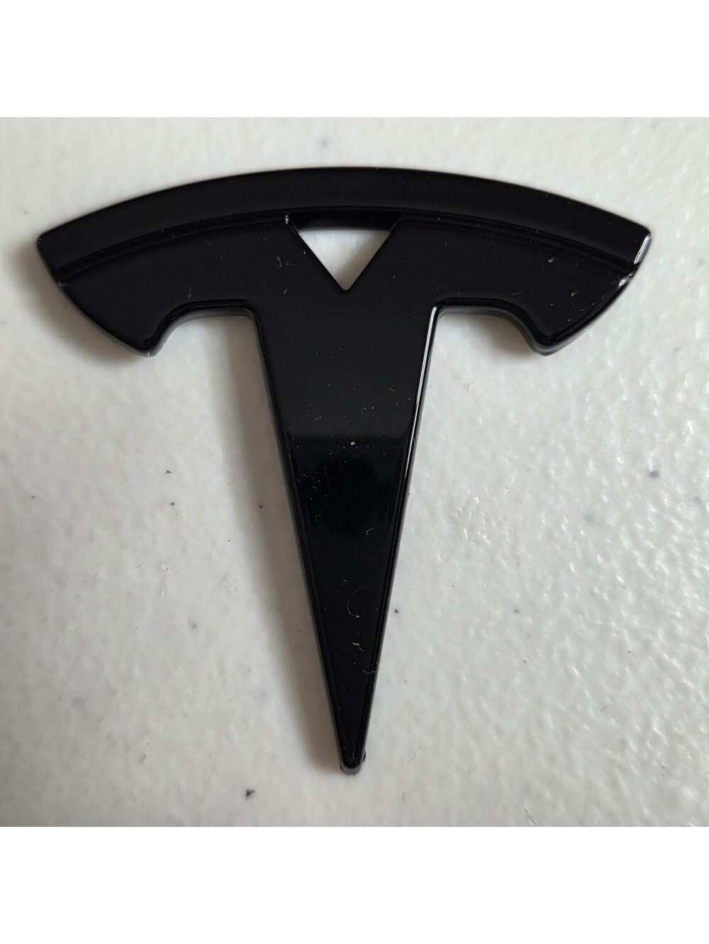 Tesla T Logo Emblem Overlay Cover Black Adhesive Badge 2 1/16" Car Accessory